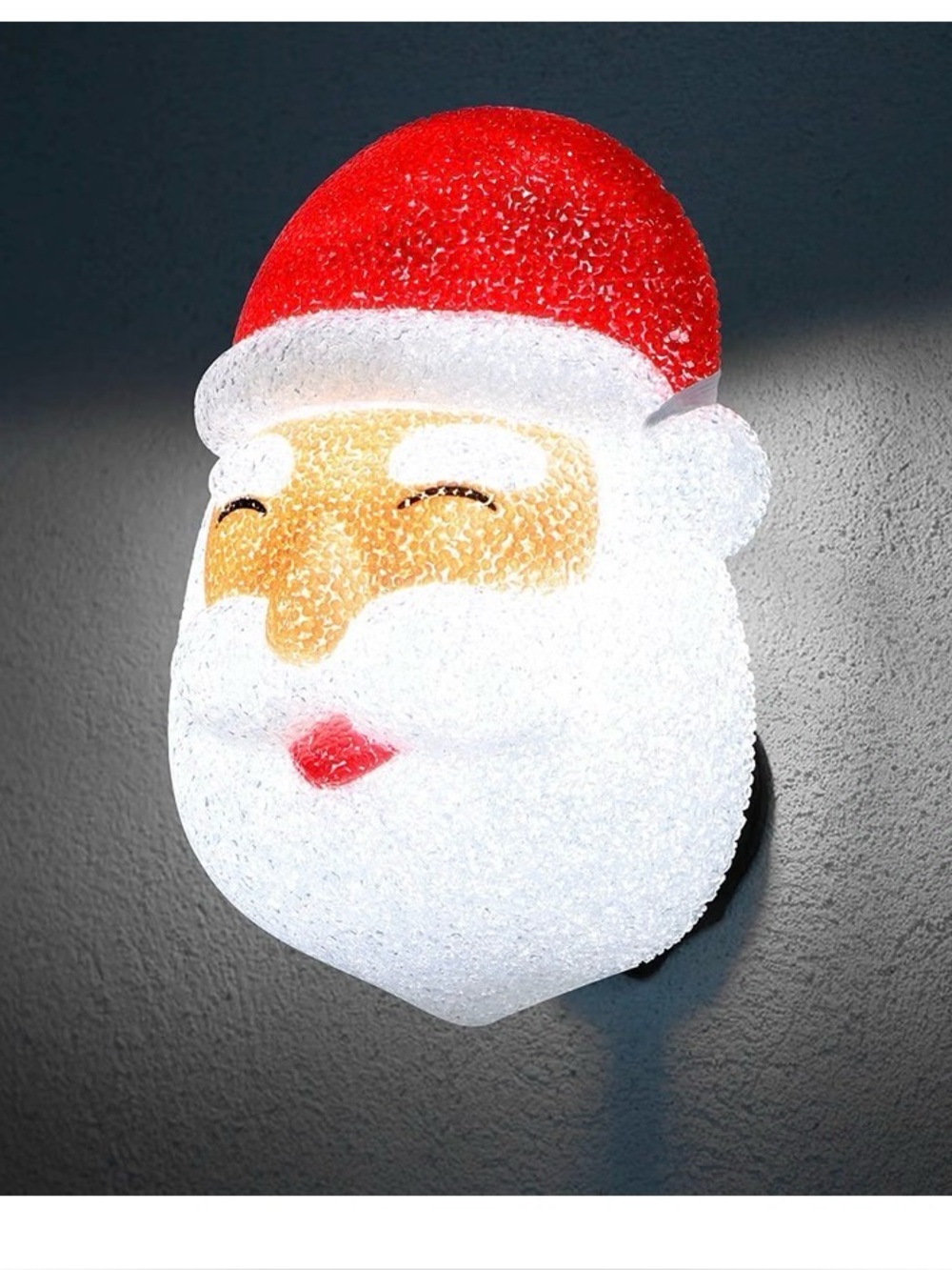 Holiday Santa Face LED Wall Light 2Pcs Christmas Santa Porch